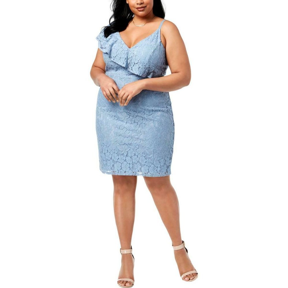 dusty blue knee lenght dress